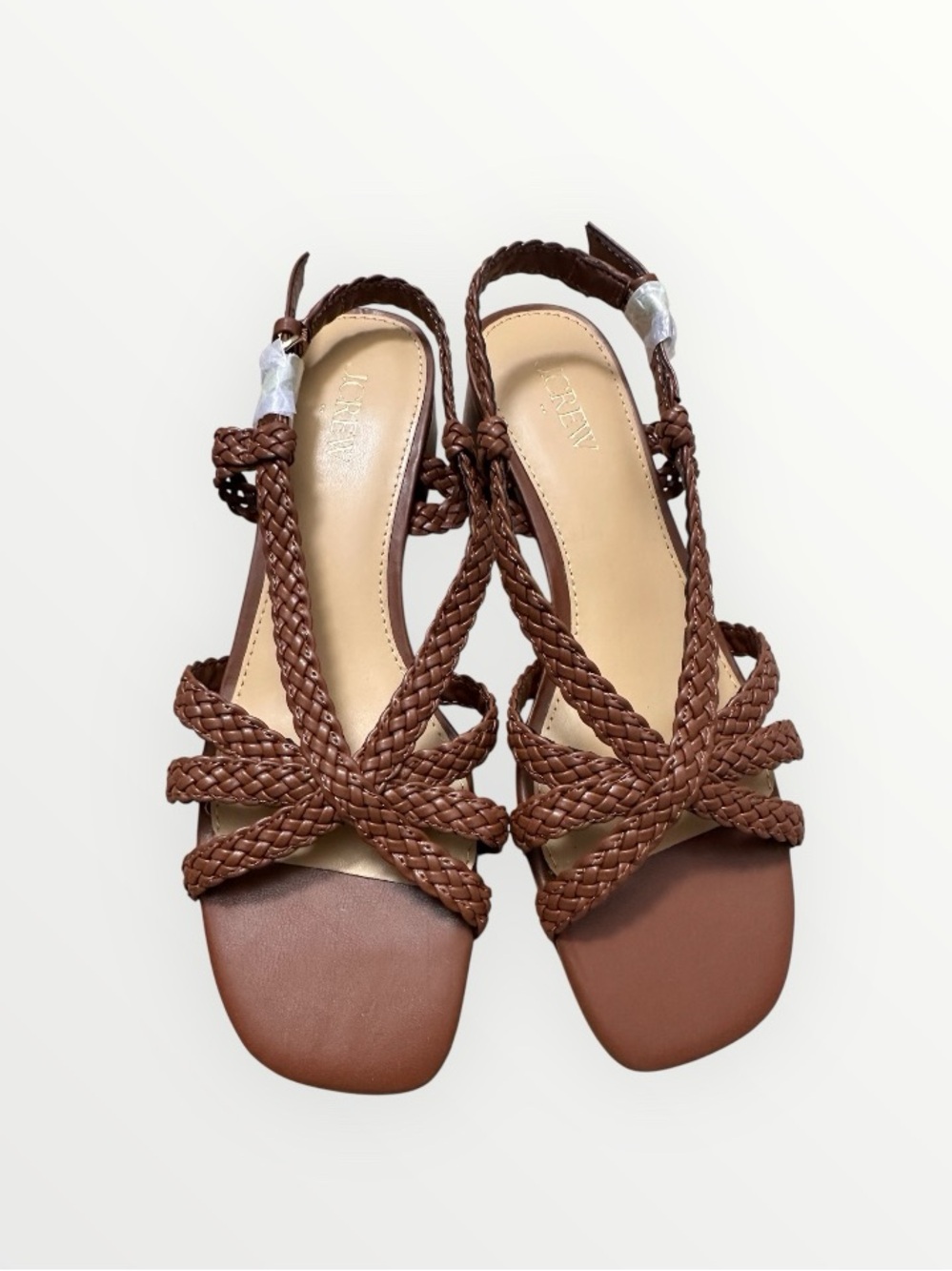NWT J.Crew Braided Strappy Sandals in Chocolate Brown - Picture 3 of 11